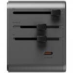 Adaptor retea Energea TravelWorld Mini GaN, 3x USB-C, 2x USB-A, 45W, Compatibil cu prize EU/UK/US/AU, Gunmetal 4 - lerato.ro