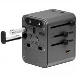 Adaptor retea Energea TravelWorld Mini GaN, 3x USB-C, 2x USB-A, 45W, Compatibil cu prize EU/UK/US/AU, Gunmetal 5 - lerato.ro