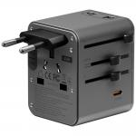 Adaptor retea Energea TravelWorld Mini GaN, 3x USB-C, 2x USB-A, 45W, Compatibil cu prize EU/UK/US/AU, Gunmetal 7 - lerato.ro