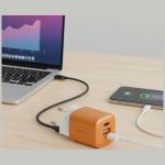 Incarcator retea Energea Ampcharge GaN35, 1xUSB-C, 1xUSB-A, 35W, 3A, Portocaliu 7 - lerato.ro