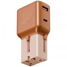 Incarcator retea Energea TravelGo, 35W, 3A, 1xUSB-C / 1xUSB-A, Fast Charging, Portocaliu