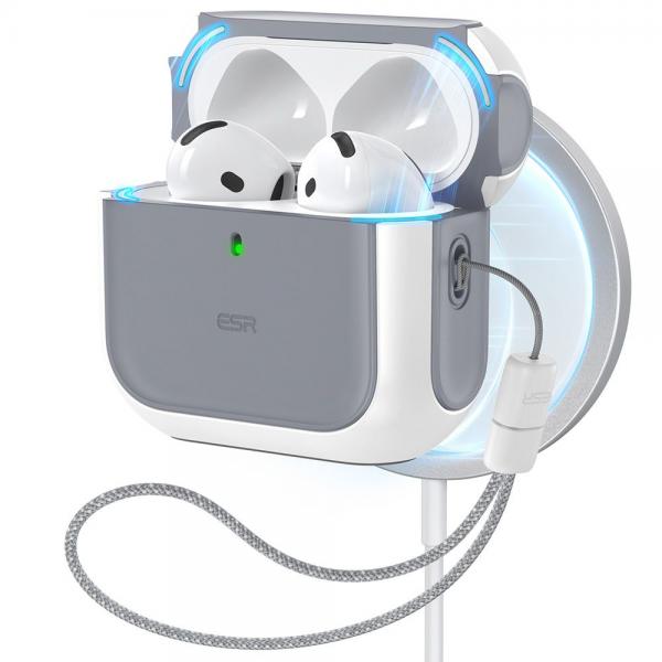 Carcasa ESR Orbit Halolock MagSafe compatibila cu Apple AirPods 4 White