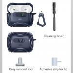 Carcasa ESR Cyber FlickLock compatibila cu Apple AirPods Pro 3, Albastru 7 - lerato.ro