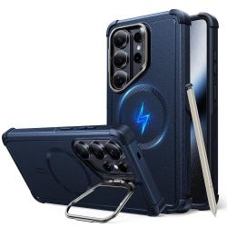 Carcasa ESR Cyber Tough cu MagSafe si Kickstand compatibila cu Samsung Galaxy S26 Ultra, Albastru