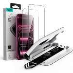 Set 2 folii sticla securizata ESR UltraFit Classic, Kit montare inclus, compatibile cu iPhone 18 Pro Max / 17 Pro Max, Negru 2 - lerato.ro