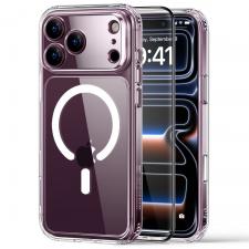 Huse si carcase iPhone 18 Pro, Kit protectie 2-in-1 ESR, 1x Husa ESR Classic Hybrid cu MagSafe + 1x Folie sticla securizata, compatibil cu iPhone 18 Pro / 17 Pro, Transparent, lerato.ro