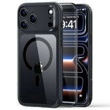 Huse si carcase iPhone 18 Pro, Kit protectie 2-in-1 ESR, 1x Husa ESR Classic Hybrid cu MagSafe + 1x Folie sticla securizata, compatibil cu iPhone 18 Pro / 17 Pro, Transparent / Negru, lerato.ro