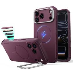 Husa ESR Cyber Tough Kickstand cu MagSafe compatibila cu iPhone 18 Pro / 17 Pro, Burgundy