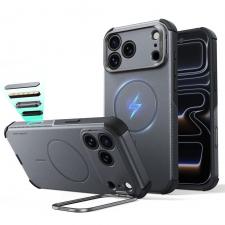Huse si carcase iPhone 18 Pro Max, Husa ESR Cyber Tough Kickstand cu MagSafe compatibila cu iPhone 18 Pro Max / 17 Pro Max, Gri, lerato.ro