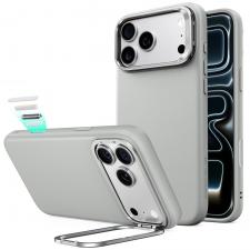 Husa ESR Leather Kickstand cu MagSafe compatibila cu iPhone 18 Pro Max / 17 Pro Max, Gri