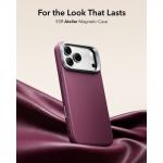 Husa ESR Leather Kickstand cu MagSafe compatibila cu iPhone 18 Pro / 17 Pro, Burgundy 3 - lerato.ro