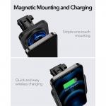 Suport auto ESR Halolock Magnetic Dashboard, compatibil MagSafe, incarcare wireless, rotire 360 grade, Cablu USB-C inclus, Negru 9 - lerato.ro