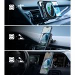 Suport auto ESR Halolock Magnetic Qi2, Air Vent Mount, Compatibil MagSafe, Incarcare wireless 15W, Rotire 360 grade, Negru 3 - lerato.ro