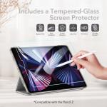Set husa si folie de protectie ESR Ascend Trifold compatibil cu iPad Pro 11 inch 2021 Grey