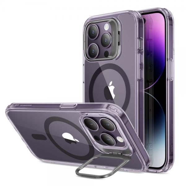 Carcasa ESR Classic Kickstand Halolock MagSafe compatibila cu iPhone 14 Pro Max Clear/Purple 1 - lerato.ro