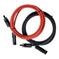Set 2 cabluri prelungitor EcoFlow MC4 pentru panouri fotovoltaice, 1.5 kV, 2m, Negru/Rosu