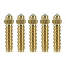 Accesorii imprimante 3D, Set de 5 duze din otel compatibile cu ELEGOO Centauri Carbon, 0.2 mm, Gold, lerato.ro