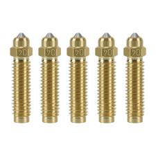 Accesorii imprimante 3D, Set de 5 duze din otel compatibile cu ELEGOO Centauri Carbon, 0.4 mm, Gold, lerato.ro