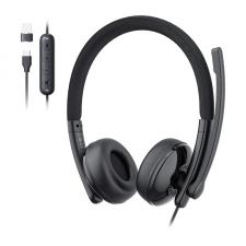 Casti cu fir, Casti audio cu microfon EMEET GeniusCall HS50, ENC, Bluetooth 5.3, 200mAh, Autonomie 8h, IPX4, USB-C / USB-A, Negru, lerato.ro