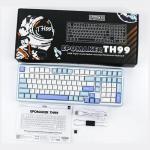 Tastatura mecanica Epomaker TH99, Wireless, Bluetooth, USB-C, Switch-uri Creamy Jade, Alb / Albastru 12 - lerato.ro