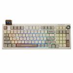 Tastatura mecanica Epomaker RT100, Wireless, Bluetooth, USB-C, Switch-uri Liniar Wisteria, Bej 3 - lerato.ro