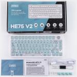 Tastatura mecanica Epomaker HE75 V2, Wireless, Bluetooth, USB-C, Switch-uri Creamy Jade HE, Alb 15 - lerato.ro