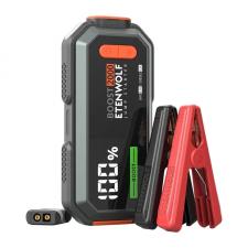 Redresor auto Etenwolf J1 cu clesti pentru pornire motor diesel / benzina, 2000A, 16000mAh, Afisaj LCD, Functie de powerbank / lanterna, 1x USB-A / 1x USB-C, IP65, Gri