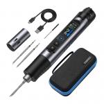 Pistol de lipit prin incalzire FNIRSI HS-03 Plus, 100W, Temperatura reglabila 100-450°C, Accesorii incluse, Incarcare USB-C, Gri 4 - lerato.ro