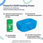 Caserola alimentara smart Faitron HeatsBox GO Light, Incalzire alimente, Putere 100W, Capacitate 540ml, Greutate 900g, USB-C, Albastru 7 - lerato.ro