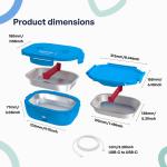 Caserola alimentara smart Faitron HeatsBox GO Light, Incalzire alimente, Putere 100W, Capacitate 540ml, Greutate 900g, USB-C, Albastru 10 - lerato.ro