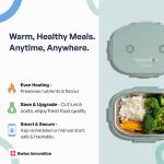 Caserola alimentara smart Faitron HeatsBox GO Light, Incalzire alimente, Putere 100W, Capacitate 540ml, Greutate 900g, USB-C, Verde 3 - lerato.ro