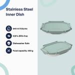 Caserola alimentara smart Faitron HeatsBox GO Light, Incalzire alimente, Putere 100W, Capacitate 540ml, Greutate 900g, USB-C, Verde 4 - lerato.ro