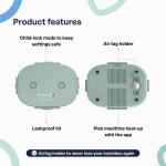 Caserola alimentara smart Faitron HeatsBox GO Light, Incalzire alimente, Putere 100W, Capacitate 540ml, Greutate 900g, USB-C, Verde 9 - lerato.ro