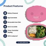 Caserola alimentara smart Faitron HeatsBox GO Light, Incalzire alimente, Putere 100W, Capacitate 540ml, Greutate 900g, USB-C, Roz 5 - lerato.ro