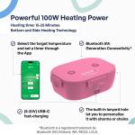 Caserola alimentara smart Faitron HeatsBox GO Light, Incalzire alimente, Putere 100W, Capacitate 540ml, Greutate 900g, USB-C, Roz 7 - lerato.ro