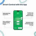 Caserola alimentara smart Faitron HeatsBox GO Light, Incalzire alimente, Putere 100W, Capacitate 540ml, Greutate 900g, USB-C, Roz 8 - lerato.ro