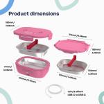 Caserola alimentara smart Faitron HeatsBox GO Light, Incalzire alimente, Putere 100W, Capacitate 540ml, Greutate 900g, USB-C, Roz 10 - lerato.ro