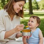 Set 2 caserole Faitron BabyBoo pentru incalzitorul alimentar Fairon, Capacitate 350ml, Inox, Verde 14 - lerato.ro