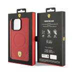 Carcasa Ferrari Carbon Metal Logo cu MagSafe compatibila cu iPhone 15 Pro, Rosu 9 - lerato.ro