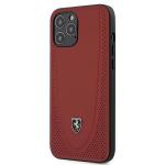Carcasa Ferrari Off Track Perforated Leather compatibila cu iPhone 12 Pro Max, Rosu 2 - lerato.ro