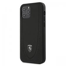 Carcasa Ferrari Off Track Perforated Leather compatibila cu iPhone 12 / 12 Pro, Negru