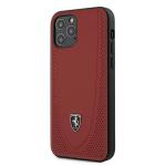 Carcasa Ferrari Off Track Perforated Leather compatibila cu iPhone 12 / 12 Pro, Rosu 2 - lerato.ro