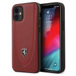 Carcasa Ferrari Off Track Perforated Leather compatibila cu iPhone 12 Mini, Rosu 3 - lerato.ro
