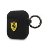 Carcasa Ferrari Silicone Cover compatibila cu Apple AirPods 1 / 2, Negru 3 - lerato.ro