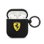 Carcasa Ferrari Silicone Cover compatibila cu Apple AirPods 1 / 2, Negru 2 - lerato.ro