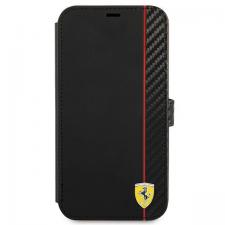 Carcasa flip cover Ferrari On Track Carbon Stripe compatibila cu iPhone 13 Mini, Negru