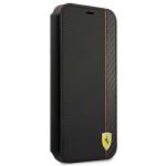 Carcasa flip cover Ferrari On Track Carbon Stripe compatibila cu iPhone 13 Mini, Negru 4 - lerato.ro