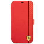 Carcasa flip cover Ferrari On Track Carbon Stripe compatibila cu iPhone 13 Mini, Rosu 2 - lerato.ro