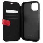 Carcasa flip cover Ferrari On Track Carbon Stripe compatibila cu iPhone 13 Mini, Rosu 6 - lerato.ro