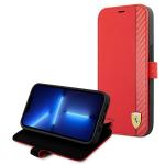 Carcasa flip cover Ferrari On Track Carbon Stripe compatibila cu iPhone 13 Mini, Rosu 7 - lerato.ro